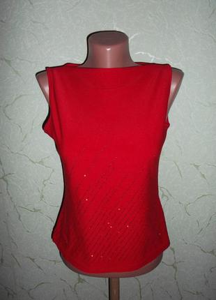 Майка блуза розпродаж червона смуги блискітки р. m - liquid