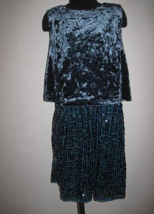 Гарне плаття некст 12л.велюр паєтки