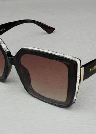 Burberry стильные женские солнцезащитные очки коричневые с градиентом