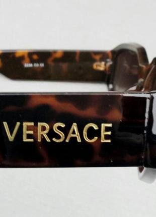 Versace стильные женские солнцезащитные очки коричневые тигровые  с градиентом8 фото