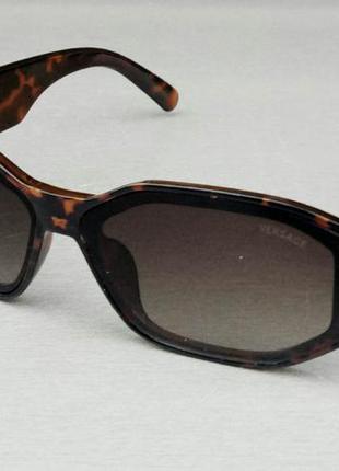 Versace стильные женские солнцезащитные очки коричневые тигровые  с градиентом1 фото