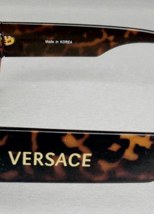 Versace стильные женские солнцезащитные очки коричневые тигровые  с градиентом4 фото