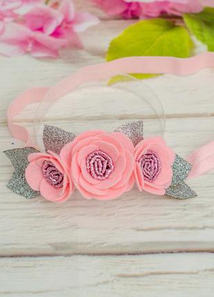 Повязочка с цветами на годик