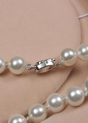 Ожерелье ,бусы из ракушек белые 10 мм4 фото