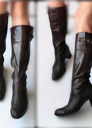40-41р кожа италия leone на флисе,кожаные сапоги