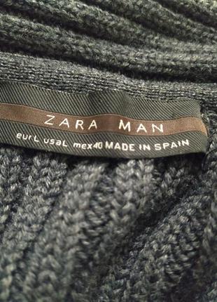 Шерстяной свитер, джемпер кофта c шалевым воротником zara man5 фото