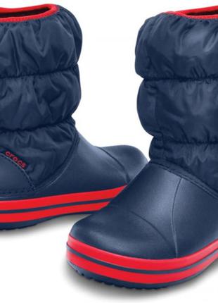 Crocs зимові утеплені чоботи синні kids winter puff boot