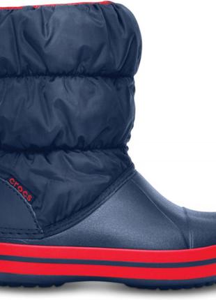 Crocs зимние утепленные сапоги синии kids winter puff boot2 фото