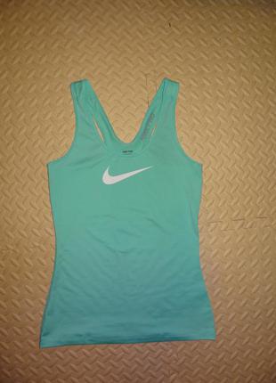 Теннисная майка женская nike pro tank turquoise/white6 фото