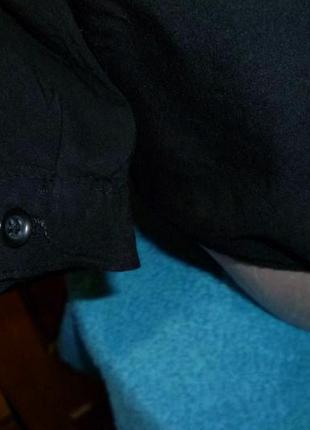 Брендовий легка чорна блузка блузка з довгим-коротким рукавом вільна5 фото