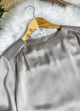 Сатиновая блуза h&amp;m. шелковистая блузка с пуговицами2 фото