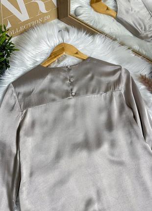 Сатиновая блуза h&amp;m. шелковистая блузка с пуговицами3 фото