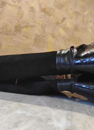 Женские кожаные высокие сапоги basconi8 фото