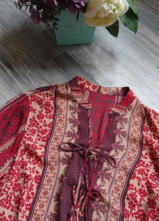Красивая женская блуза со шнуровкой в этно стиле блузка блузочка рубашка кофта размер 48/502 фото