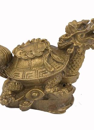 Статуэтка драконочерепаха с монетами на спине 6х4х3 см (3605)