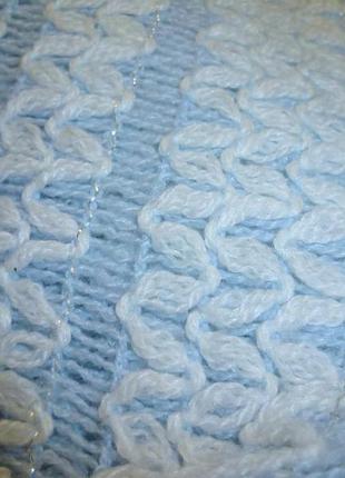 Винтажный теплый большой шарф паланкин голубой ажурный,винтаж 70-е ссср3 фото