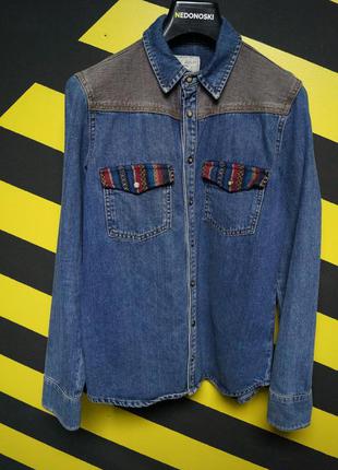 Джинсова сорочка на кнопках