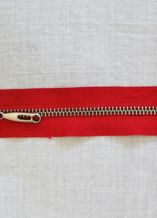 Винтаж замок застёжка-молния разъёмная металлическая красная основа для куртки юбки сумки