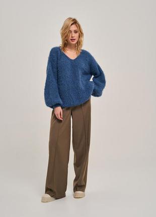 Стильний оверсайз светр в кольорі джинс2 фото