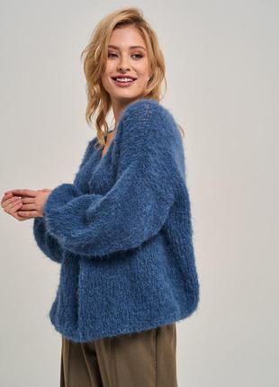 Стильний оверсайз светр в кольорі джинс5 фото