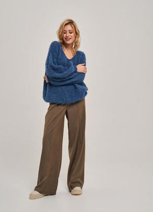 Стильний оверсайз светр в кольорі джинс4 фото