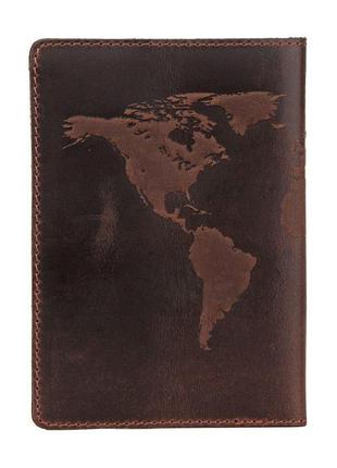Оригинальная обложка на паспорт из натуральной кожи shvigel 16135 коричневая2 фото