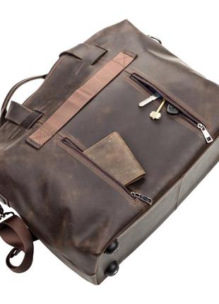 Большая мужская сумка shvigel 11119 кожаная коричневая6 фото
