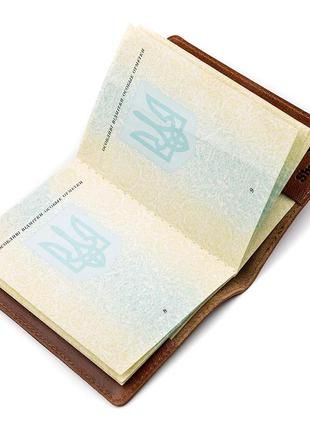 Обложка на паспорт shvigel 13919 кожаная коричневая3 фото