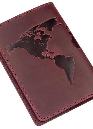Обложка на паспорт shvigel 13955 кожаная матовая сливовая2 фото