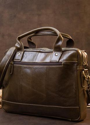 Ділова сумка vintage 20443 коричнева7 фото