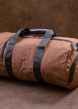 Спортивная сумка текстильная vintage 20643 коричневая10 фото