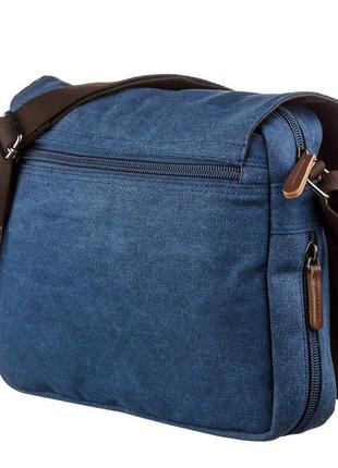 Текстильна сумка для ноутбука 13 дюймів через плече vintage 20189 синя2 фото