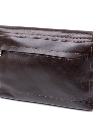 Кожаная мужская сумка grande pelle 11430 коричневый2 фото