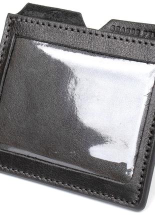 Шкіряний картхолдер grande pelle 11502 чорний2 фото