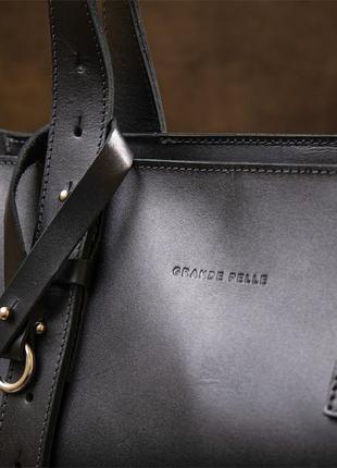 Женская сумка-шопер из натуральной кожи grande pelle 11436 черный8 фото