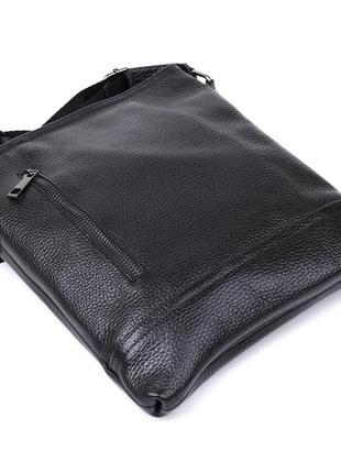 Кожаная стильная мужская сумка через плечо shvigel 11604 черный3 фото