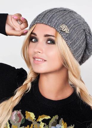 Зимняя вязаная шапка "агнета" - 4113