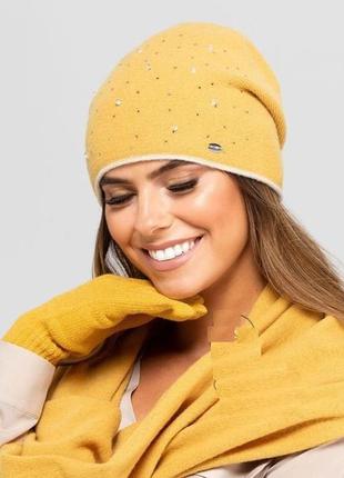 Женская двойная шапка-бандана kamea "пенсильвания" (pensylwania) - 25 горчица