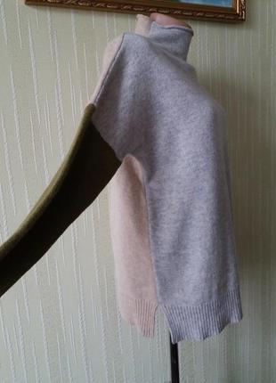 Nicole farhi роскошный трех цветный свитер модель трендовый дизайн из 100% шерсти дорогой люкс бренд воротник стойка длинный рукав свободная посадка4 фото
