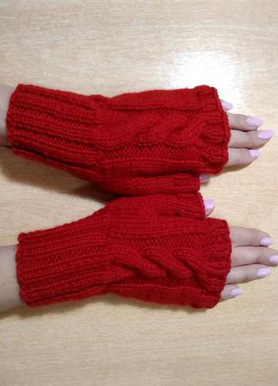 Митенки перчатки без пальцев зима/демисезон - тепло и уют