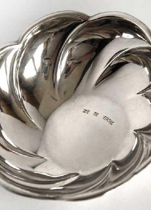 Серебряная тарелка тарелочка для кормления малыша 835 пробой germany