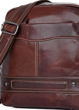 Сумка vintage 14551 из натуральной кожи коричневая