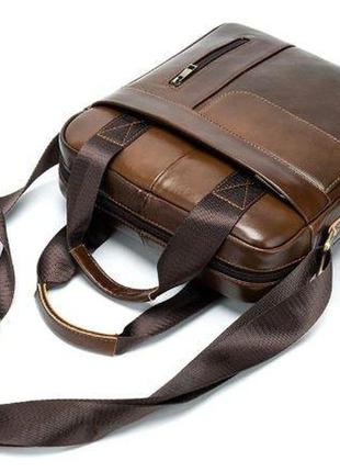 Вертикальная сумка мужская vintage 14787 светло-коричневая6 фото