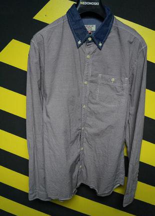 Рубашка с джинсовым воротником