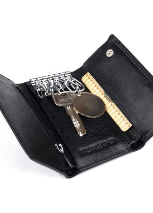 Ключница-кошелек женская st leather 19221 черная4 фото
