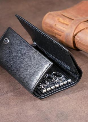 Ключница-кошелек женская st leather 19221 черная9 фото