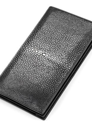 Портмоне stingray leather 18093 из натуральной кожи морского ската черное