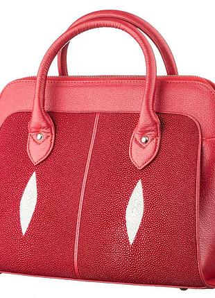 Сумка жіноча stingray leather 18517 з натуральної шкіри морського скату червона