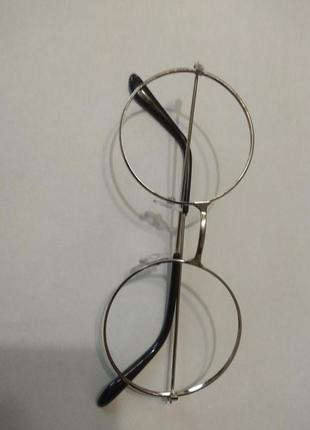 Круглі окуляри іміджеві без стекол золото4 фото