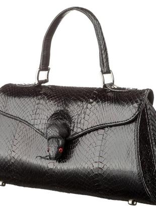 Сумка жіноча sea snake leather 18556 з натуральної шкіри морської змії чорна
